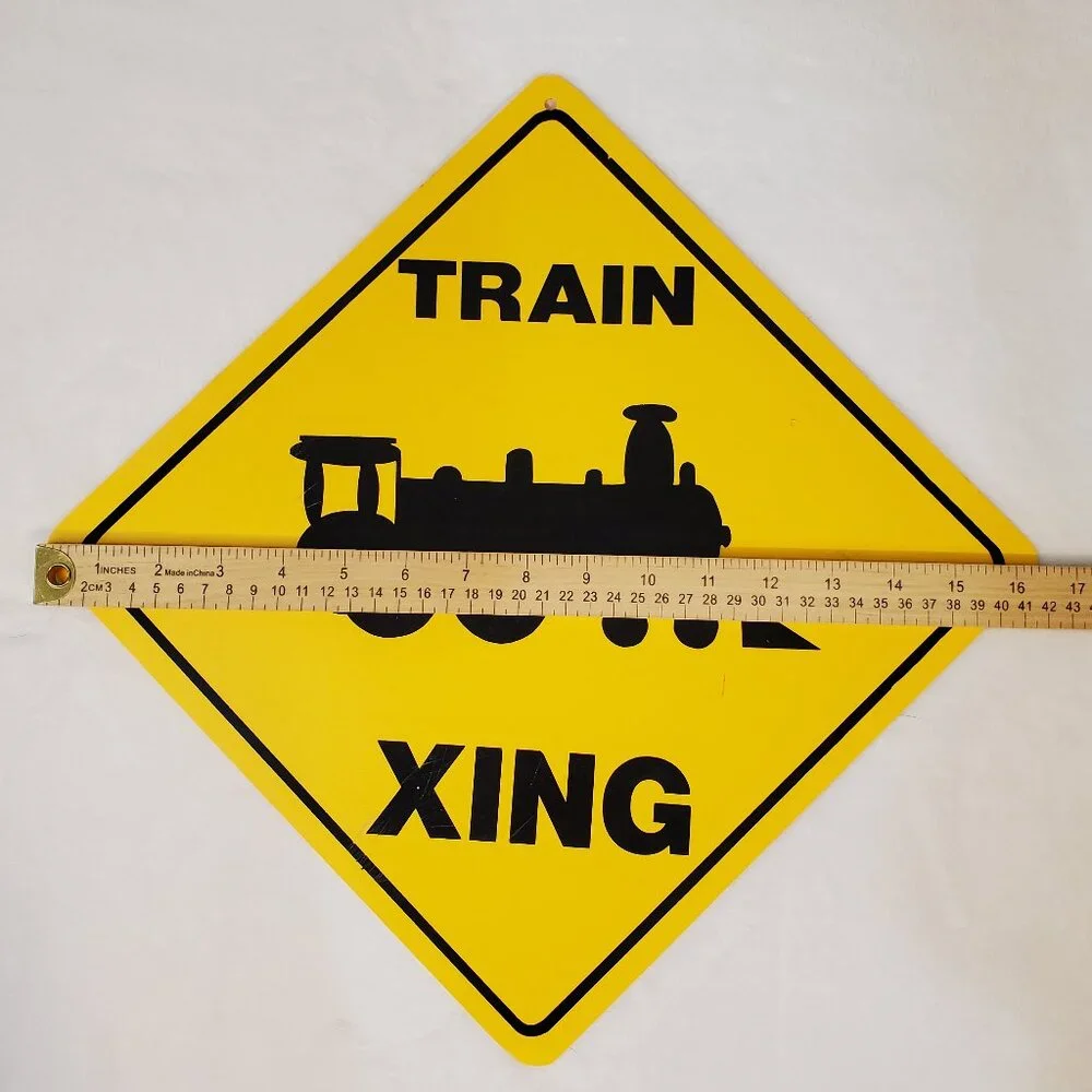 Train Crossing Sign TRAIN XING Kids Boys Room Wall Decor Train Party Decorations